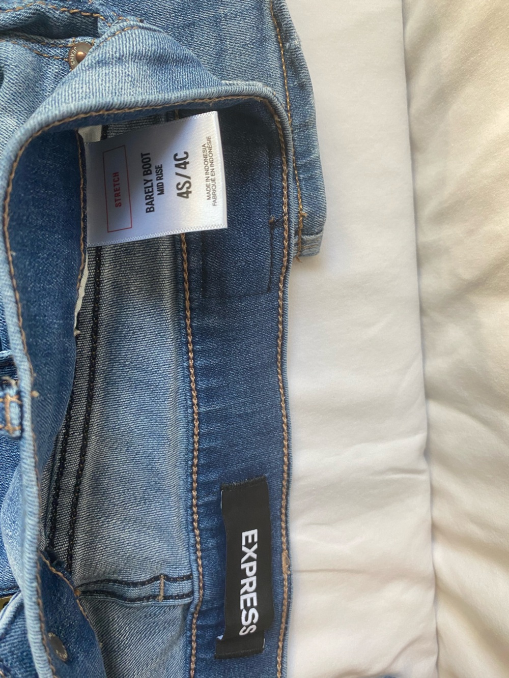 Express Blue Denim Barely Boot Jeans
